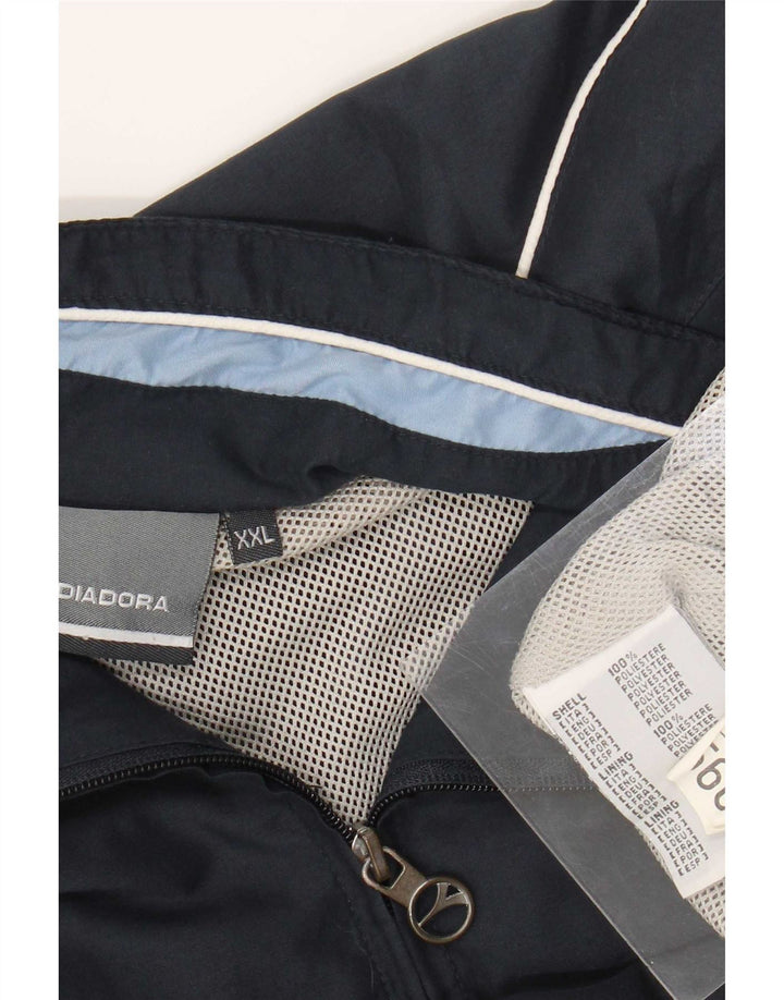 Diadora Mens Tracksuit Top Jacket 2XL Navy Blue Polyester