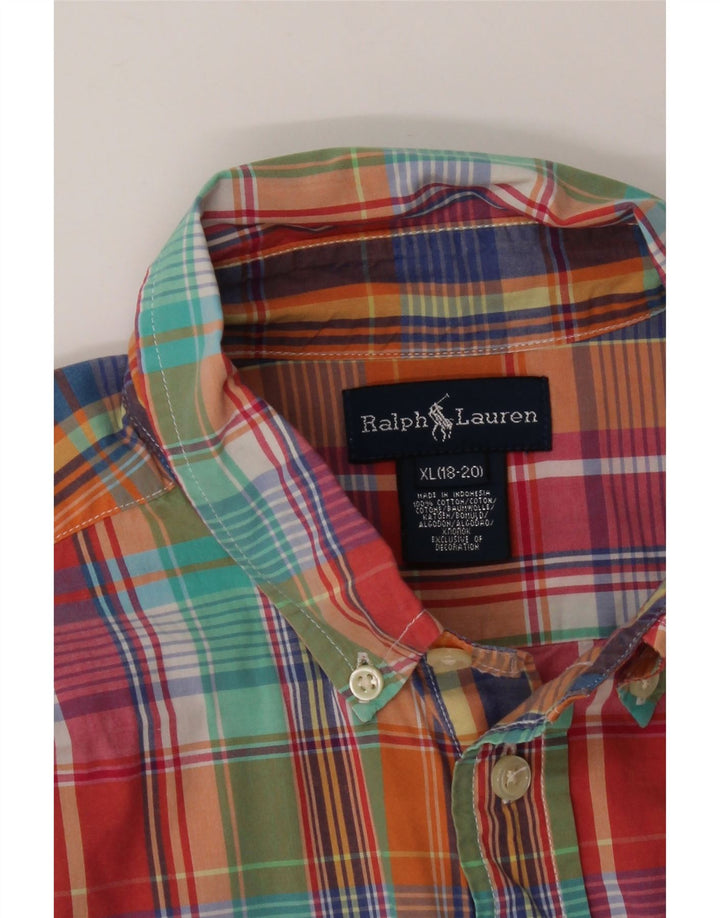 RALPH LAUREN Boys Shirt 15-16 Years XL Multicoloured Check Cotton