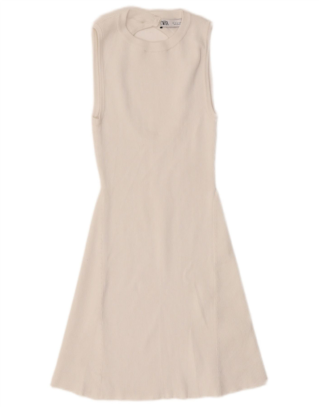 ZARA Womens Sleeveless Jumper Dress UK 8 Small White