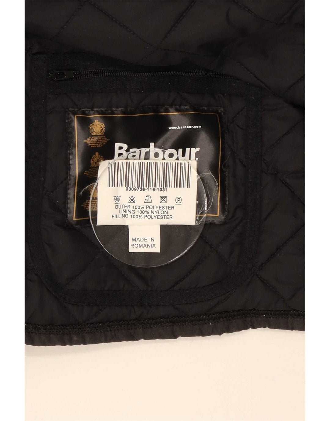 Barbour Mens Quilted Jacket UK 42 XL Black Polyester