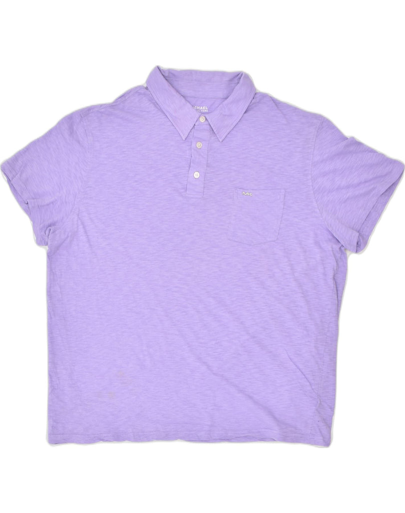 MICHAEL KORS Mens Polo Shirt 2XL Purple Cotton | Vintage Michael Kors | Thrift | Second-Hand Michael Kors | Used Clothing | Messina Hembry 