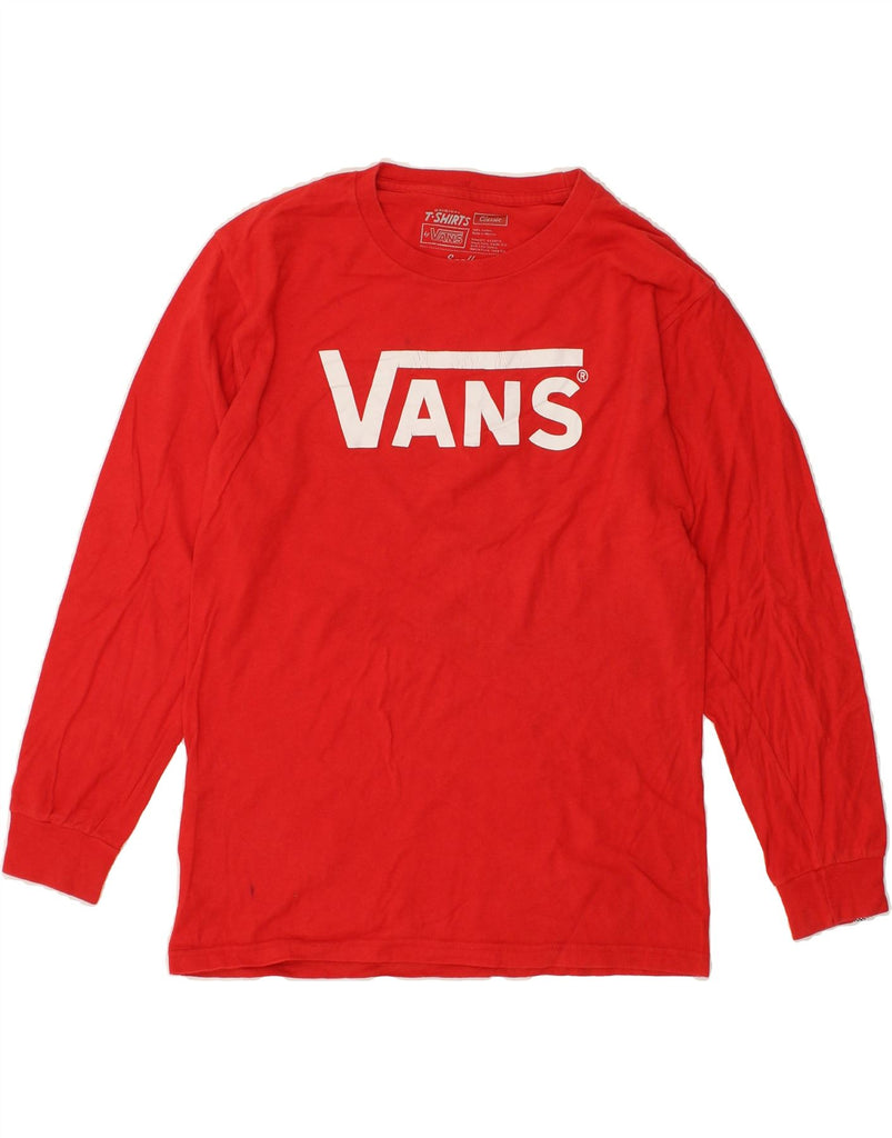 VANS Mens Classic Graphic Top Long Sleeve Small Red Cotton | Vintage Vans | Thrift | Second-Hand Vans | Used Clothing | Messina Hembry 