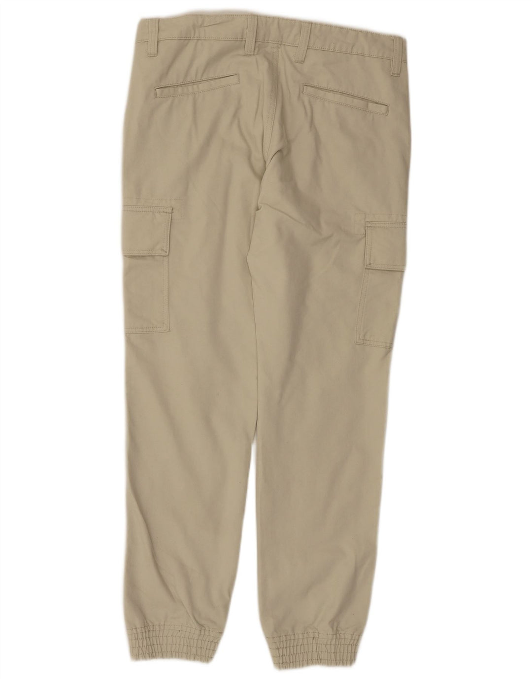 COTTON & SILK Mens Joggers Cargo Trousers IT 50 Large W34 L31 Beige Cotton