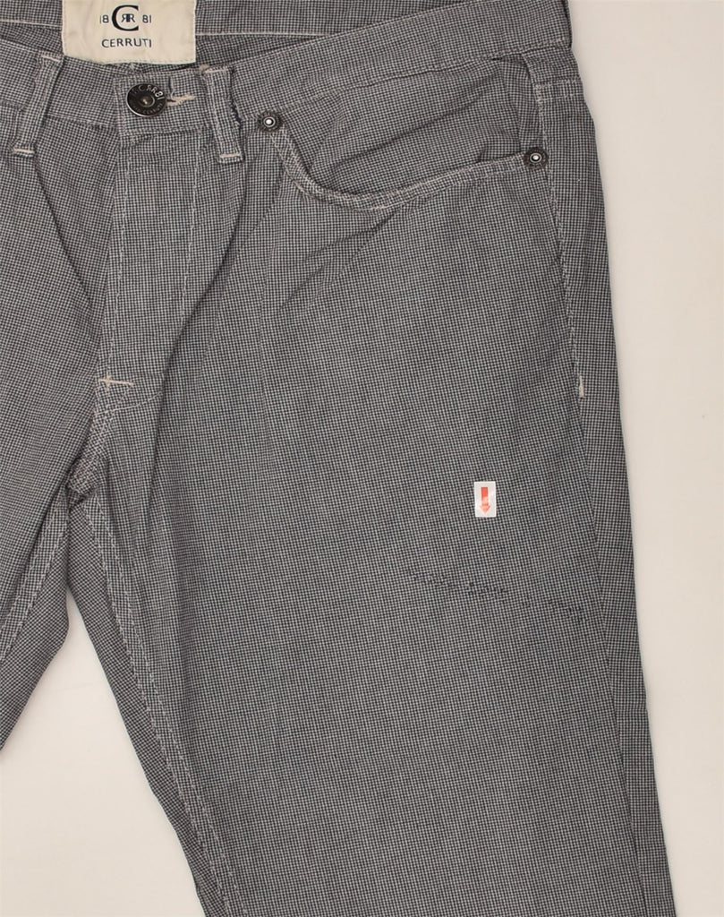 CERRUTI 1881 Mens Straight Casual Trousers W34 L29  Grey Check Cotton | Vintage Cerruti 1881 | Thrift | Second-Hand Cerruti 1881 | Used Clothing | Messina Hembry 