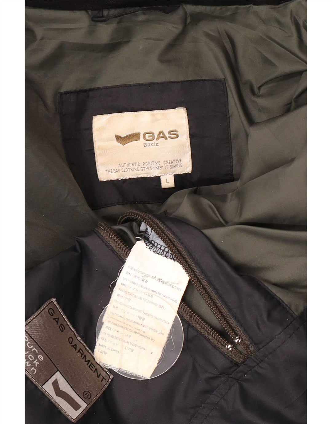 Gas Mens Hooded Padded Jacket UK 40 Large Navy Blue Polyamide