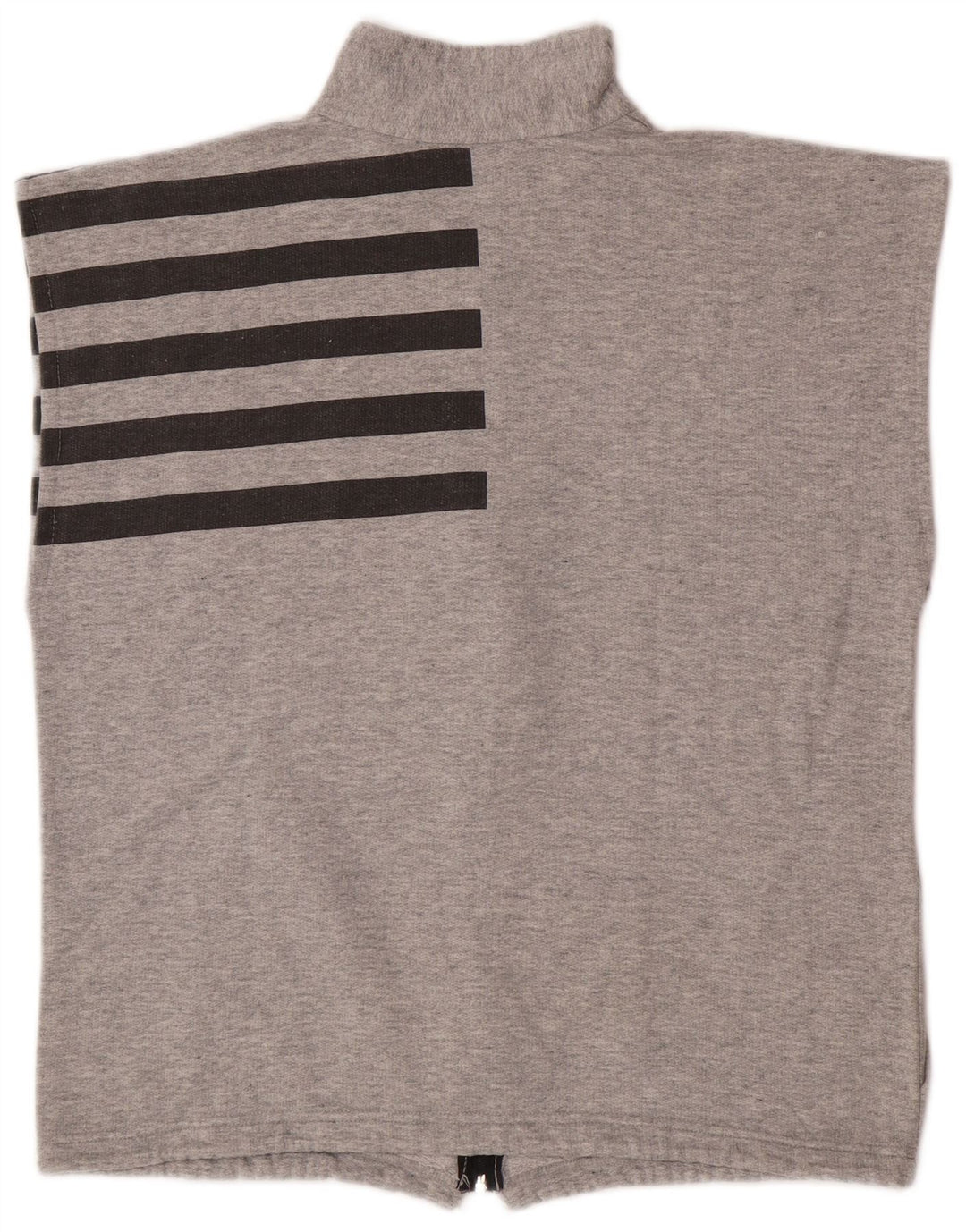 Vintage Mens Sleeveless Tracksuit Top Jacket Medium Grey Striped