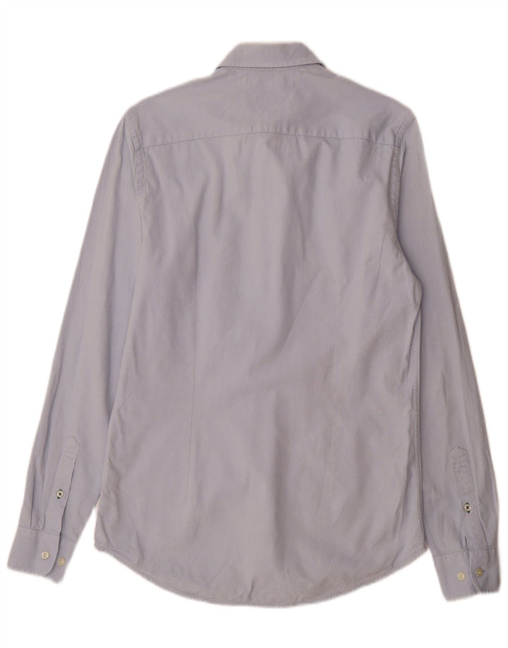 Tommy Hilfiger Mens Slim Fit Shirt Small Blue Cotton
