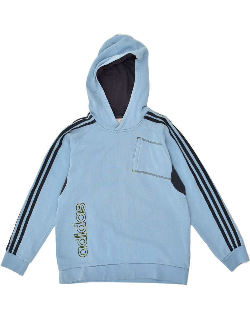 ADIDAS Womens Graphic Hoodie Jumper Size 32/34 XS Blue Cotton | Vintage Adidas | Thrift | Second-Hand Adidas | Used Clothing | Messina Hembry 