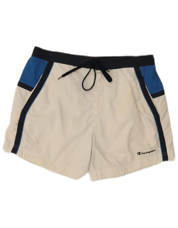 Champion Mens Swimming Shorts Large White Colourblock