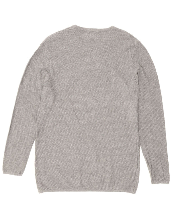 Zara Mens Crew Neck Jumper Sweater Large Grey