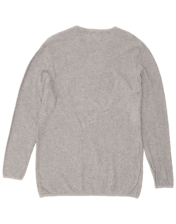 Zara Mens Crew Neck Jumper Sweater Large Grey