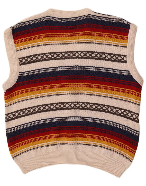 San Marco Mens Cardigan Sweater IT 50 Medium Multicoloured Striped