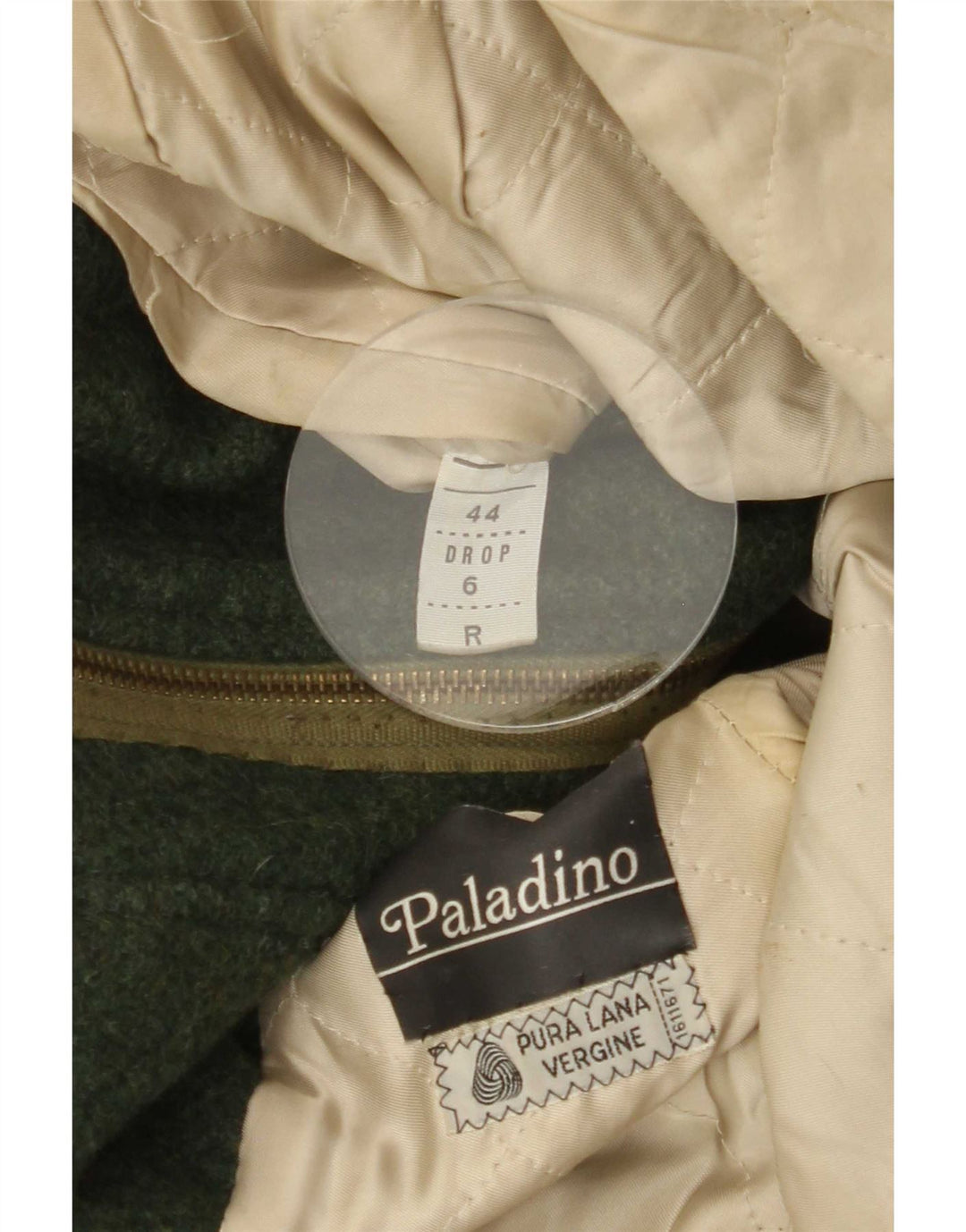 Vintage Mens Overcoat IT 44 XS Green Wool