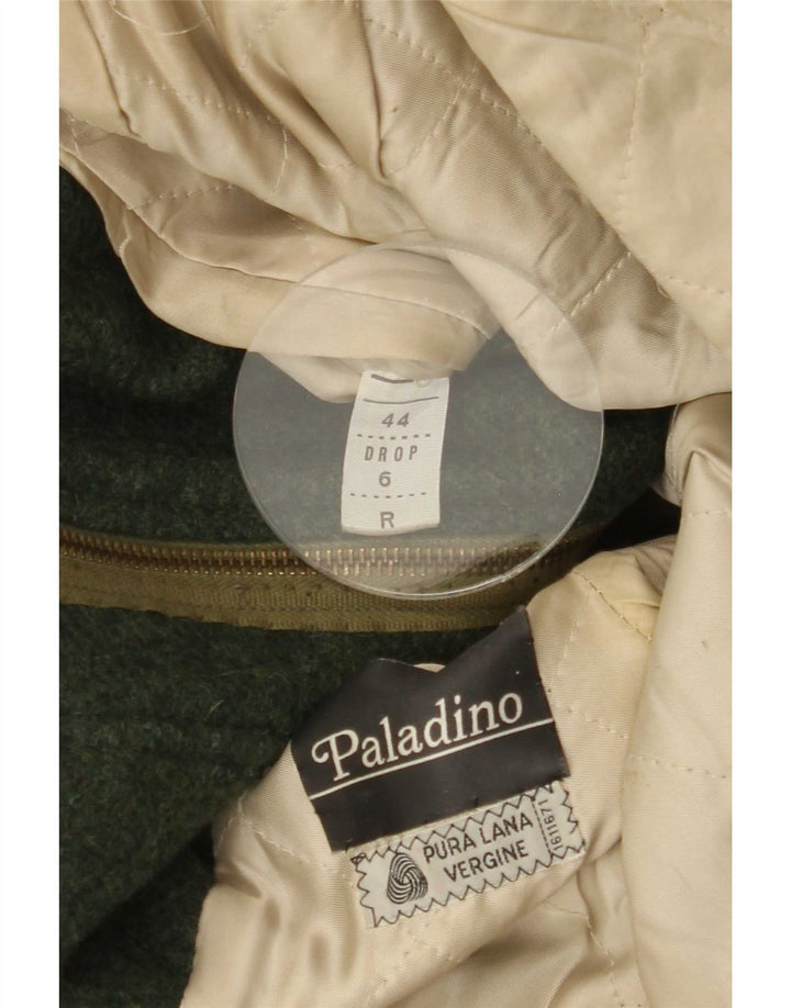 Vintage Mens Overcoat IT 44 XS Green Wool