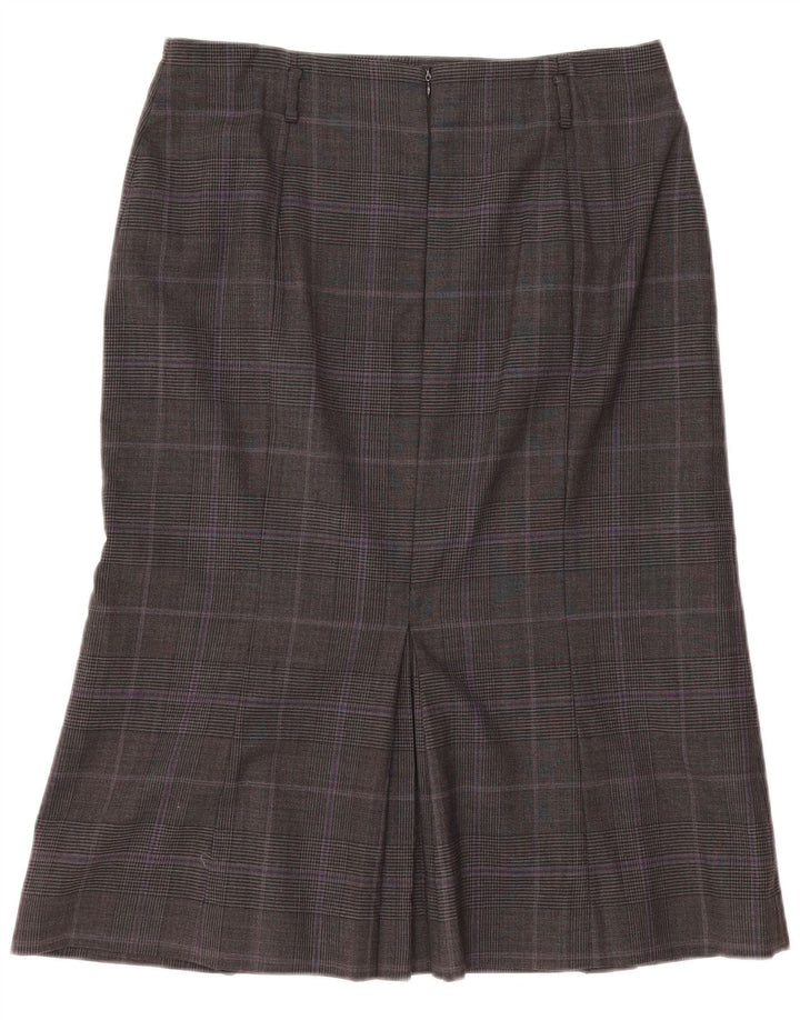 Hobbs Womens Mermaid Skirt UK 14 Large W33 Grey Check Wool