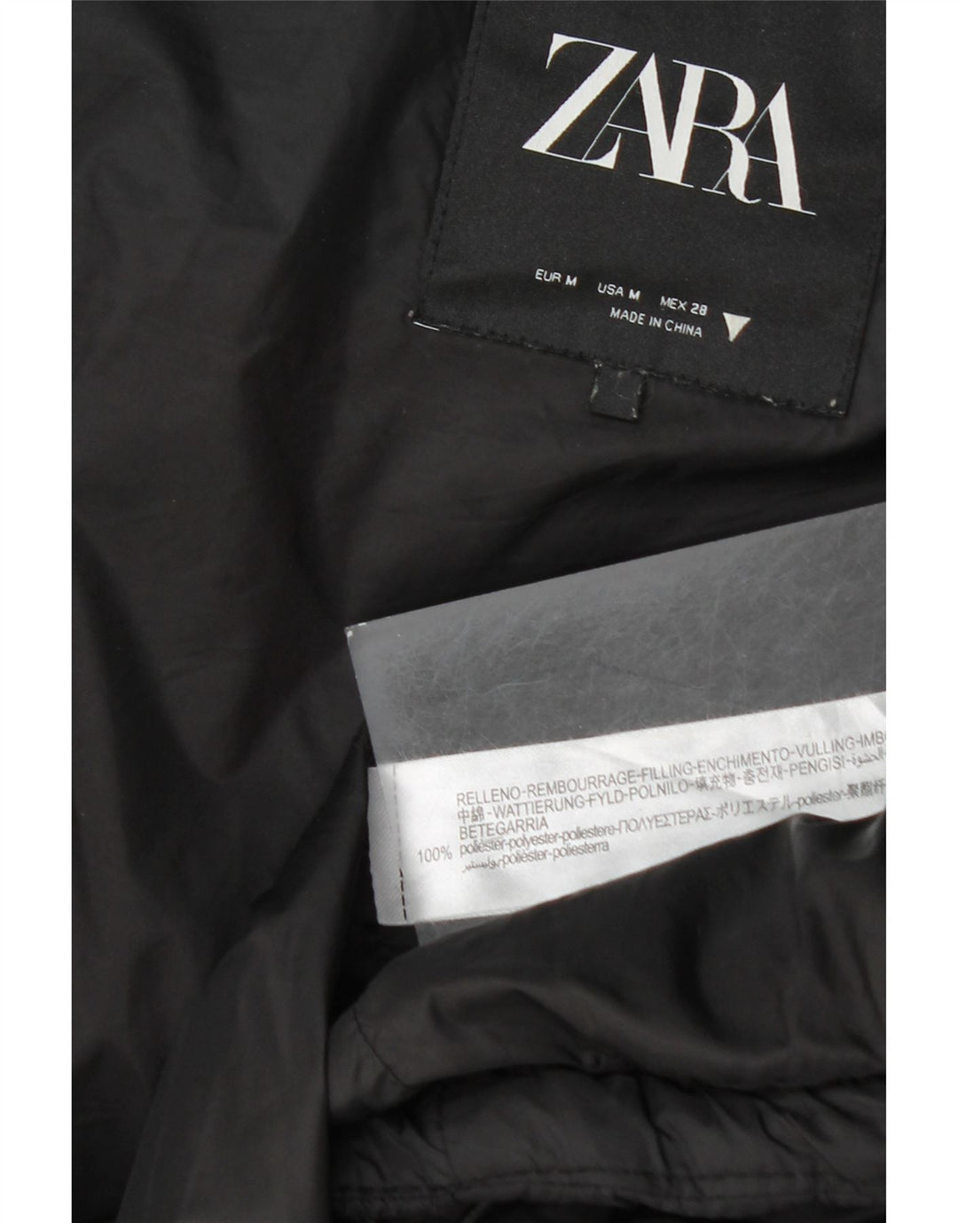 Zara Womens Hooded Padded Gilet UK 14 Medium Black Polyester