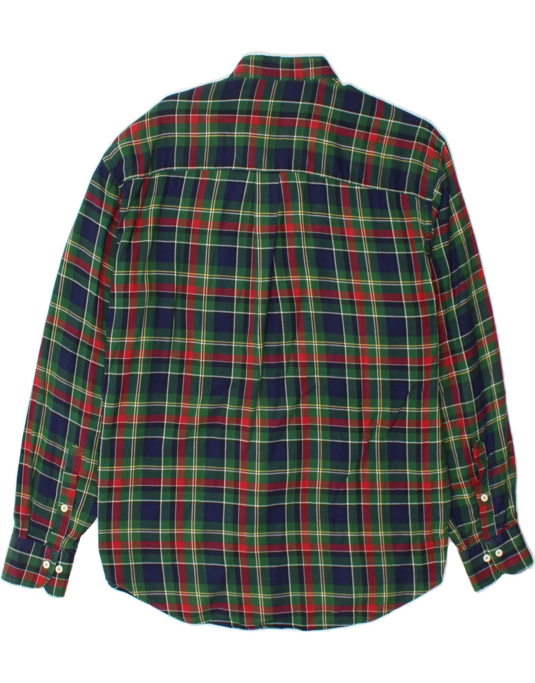 EMOZIONI Mens Flannel Shirt Size 16 1/2/ 42 Large Green Check Vintage Emozioni and Second-Hand Emozioni from Messina Hembry 