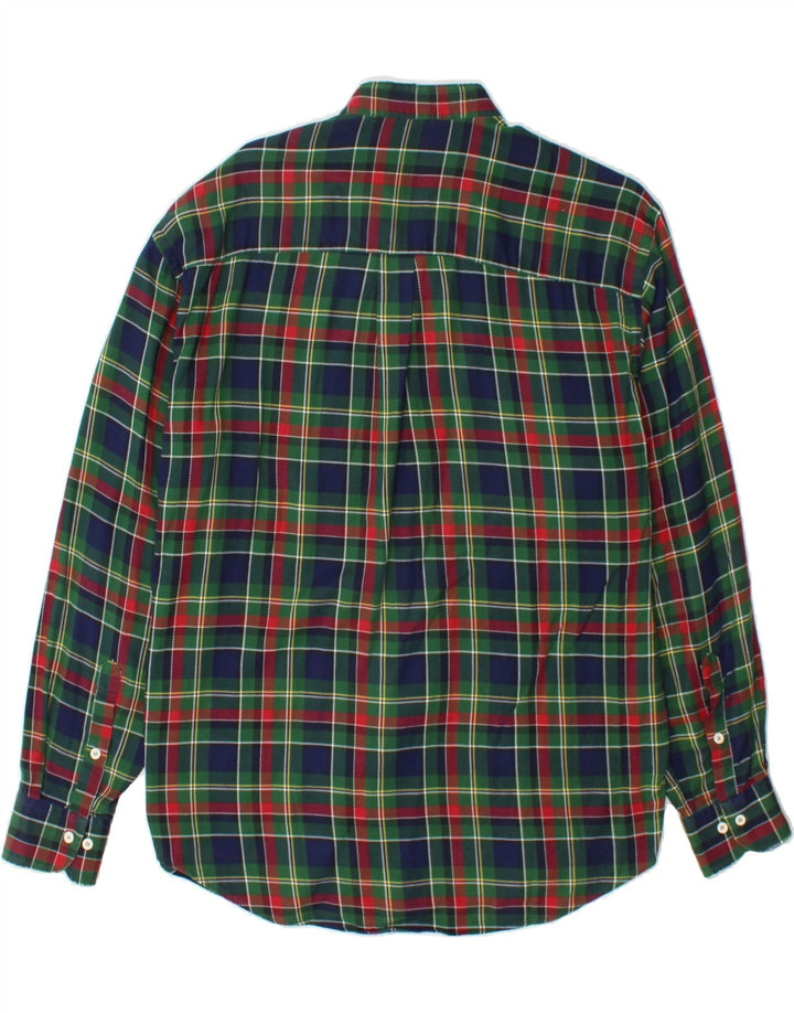 EMOZIONI Mens Flannel Shirt Size 16 1/2/ 42 Large Green Check Vintage Emozioni and Second-Hand Emozioni from Messina Hembry 