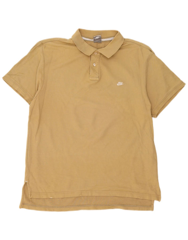 Nike Mens Polo Shirt Large Khaki Cotton