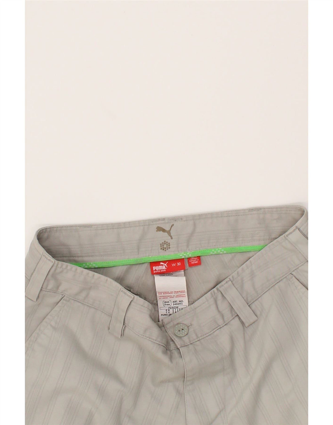 PUMA Mens Chino Shorts W30 Medium Grey Striped Cotton Vintage Puma and Second-Hand Puma from Messina Hembry 