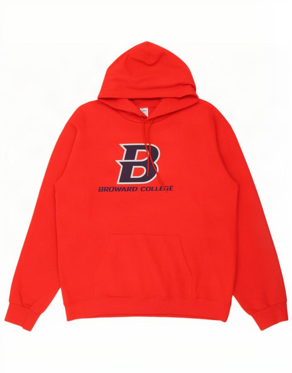 Champion Mens Graphic Hoodie Jumper XL Red Cotton