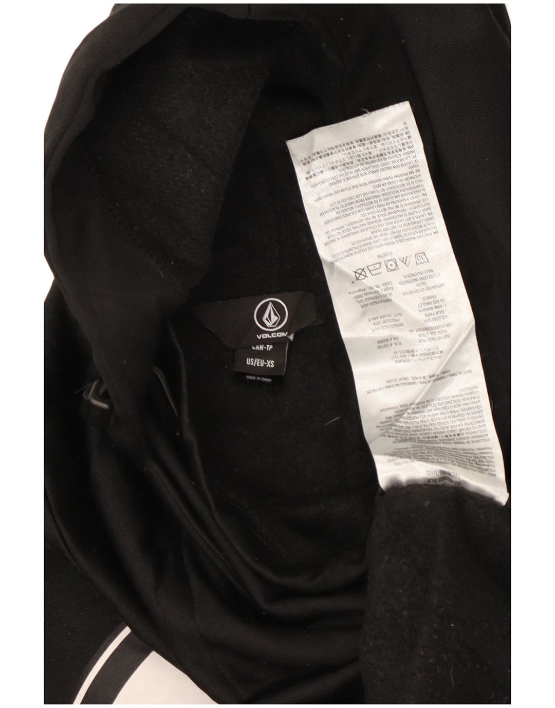 Volcom Mens Graphic Hoodie Jumper XS Black Polyester