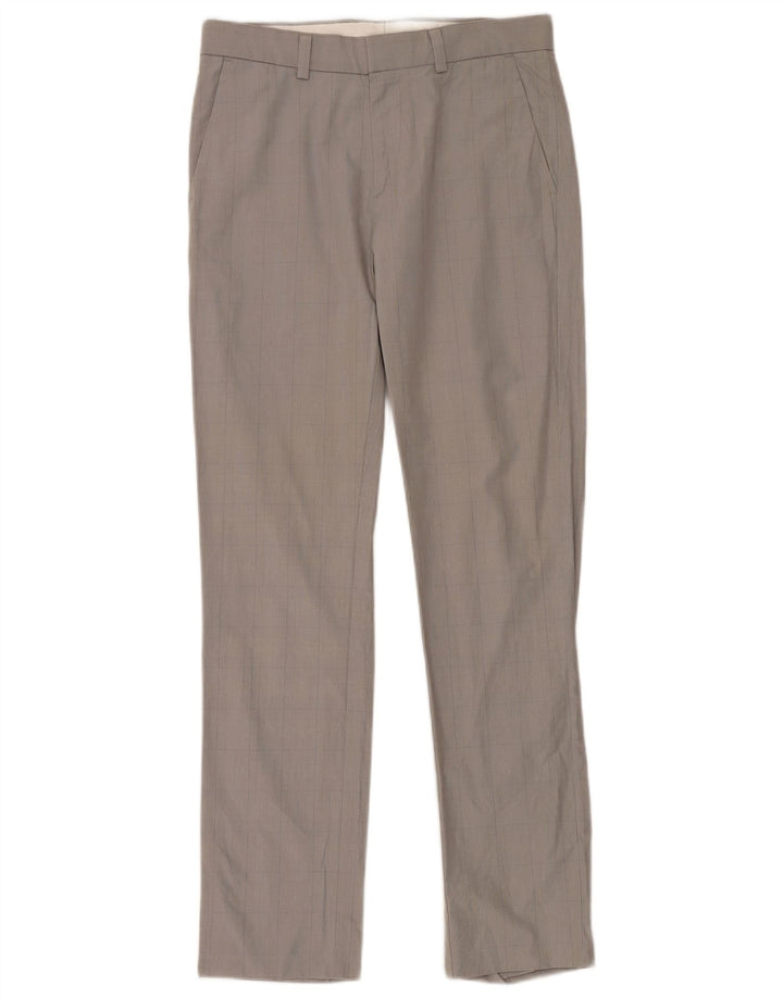 Dockers Mens Straight Chino Trousers W31 L32 Grey Check Cotton