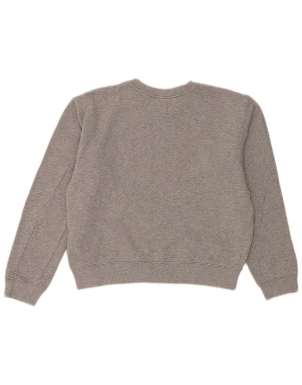 Replay Womens Graphic Oversized Sweatshirt Jumper UK 10 Small Grey Cotton