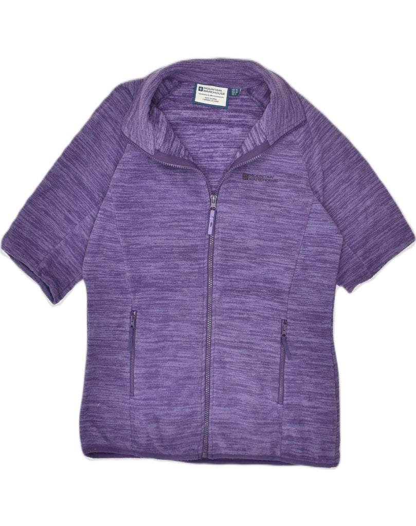 MOUNTAIN WAREHOUSE Womens Short Sleeve Fleece Jacket UK 10 Small Purple | Vintage Mountain Warehouse | Thrift | Second-Hand Mountain Warehouse | Used Clothing | Messina Hembry 