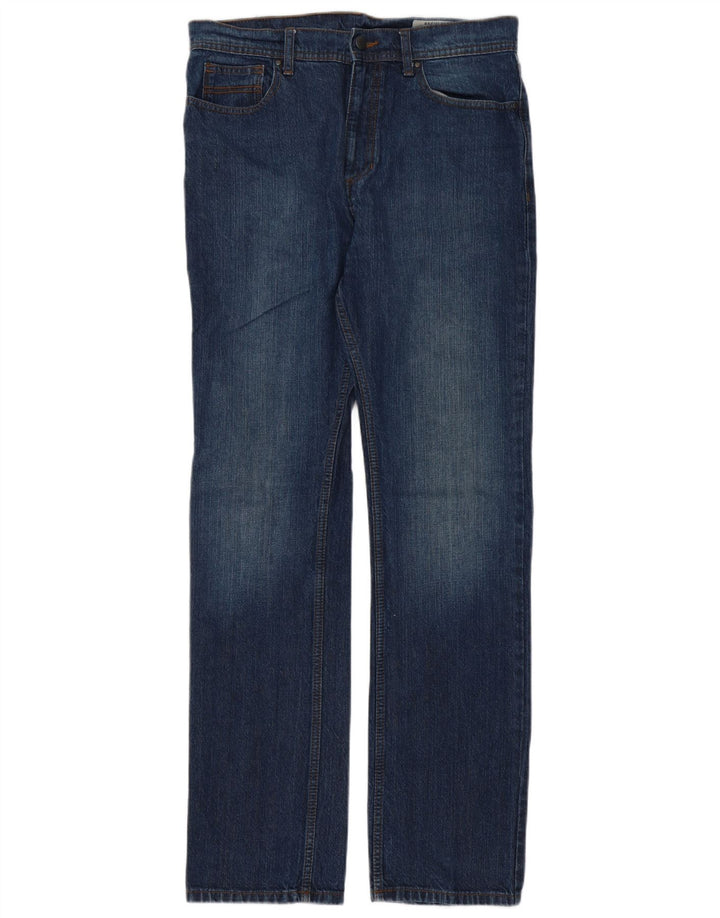 Marks & Spencer Mens Regular Straight Jeans W32 L33 Blue Cotton