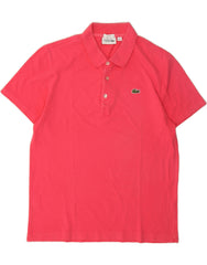 LACOSTE Mens Slim Fit Polo Shirt Size 6 XL Pink Cotton