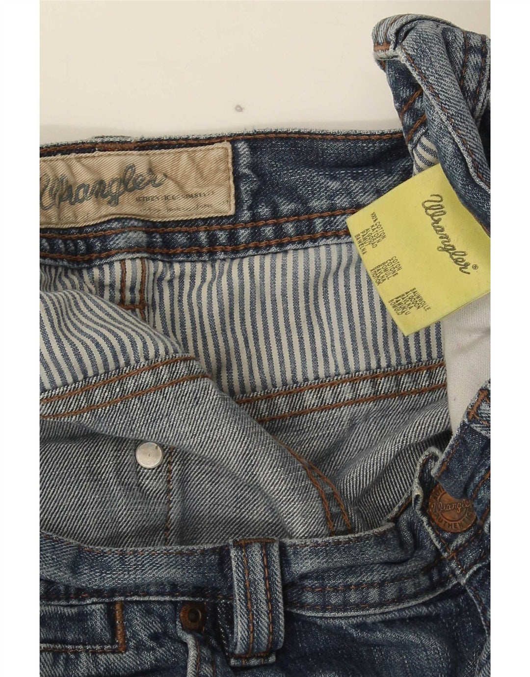 Wrangler Mens Wesley Distressed Straight Jeans W36 L32 Blue Cotton