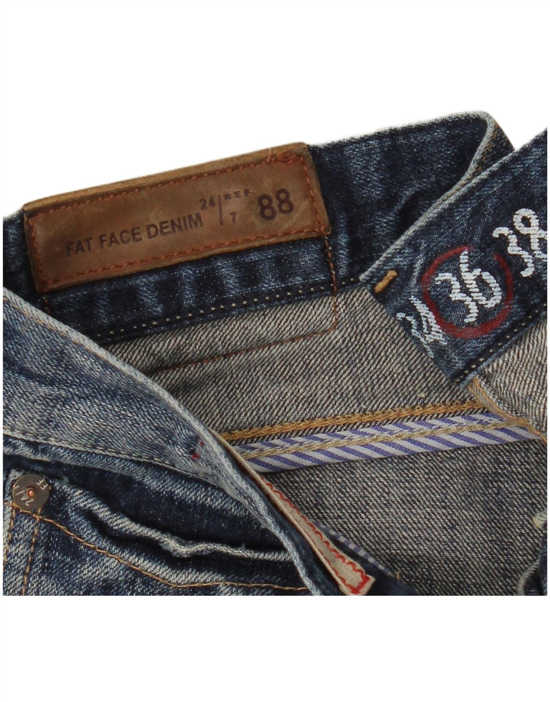 Fat Face Mens Bootcut Jeans W36 L32 Navy Blue Cotton
