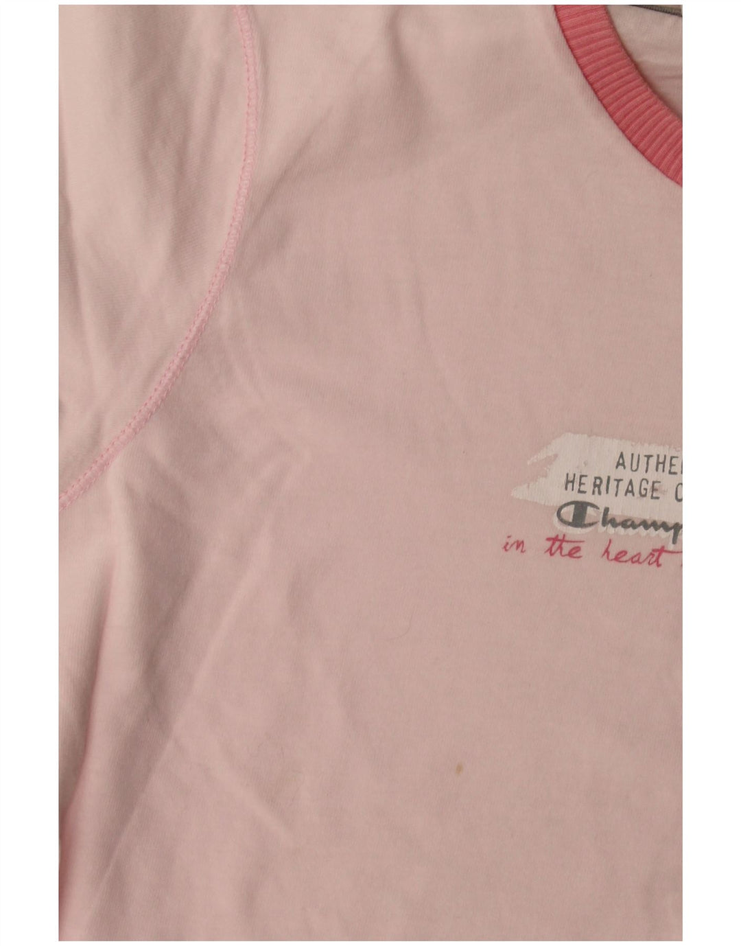 Champion Womens Heritage Classics Graphic T-Shirt Top UK 12 Medium Pink