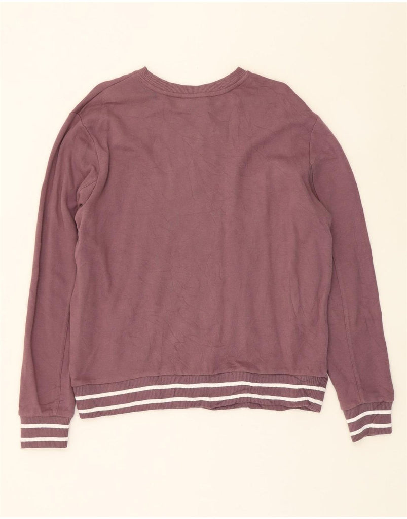 FILA Womens Oversized Sweatshirt Jumper UK 16 Large Maroon Cotton Vintage Fila and Second-Hand Fila from Messina Hembry 