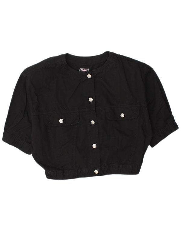 Vintage Womens Clark Short Sleeve Bolero Jacket UK 16 Large Black