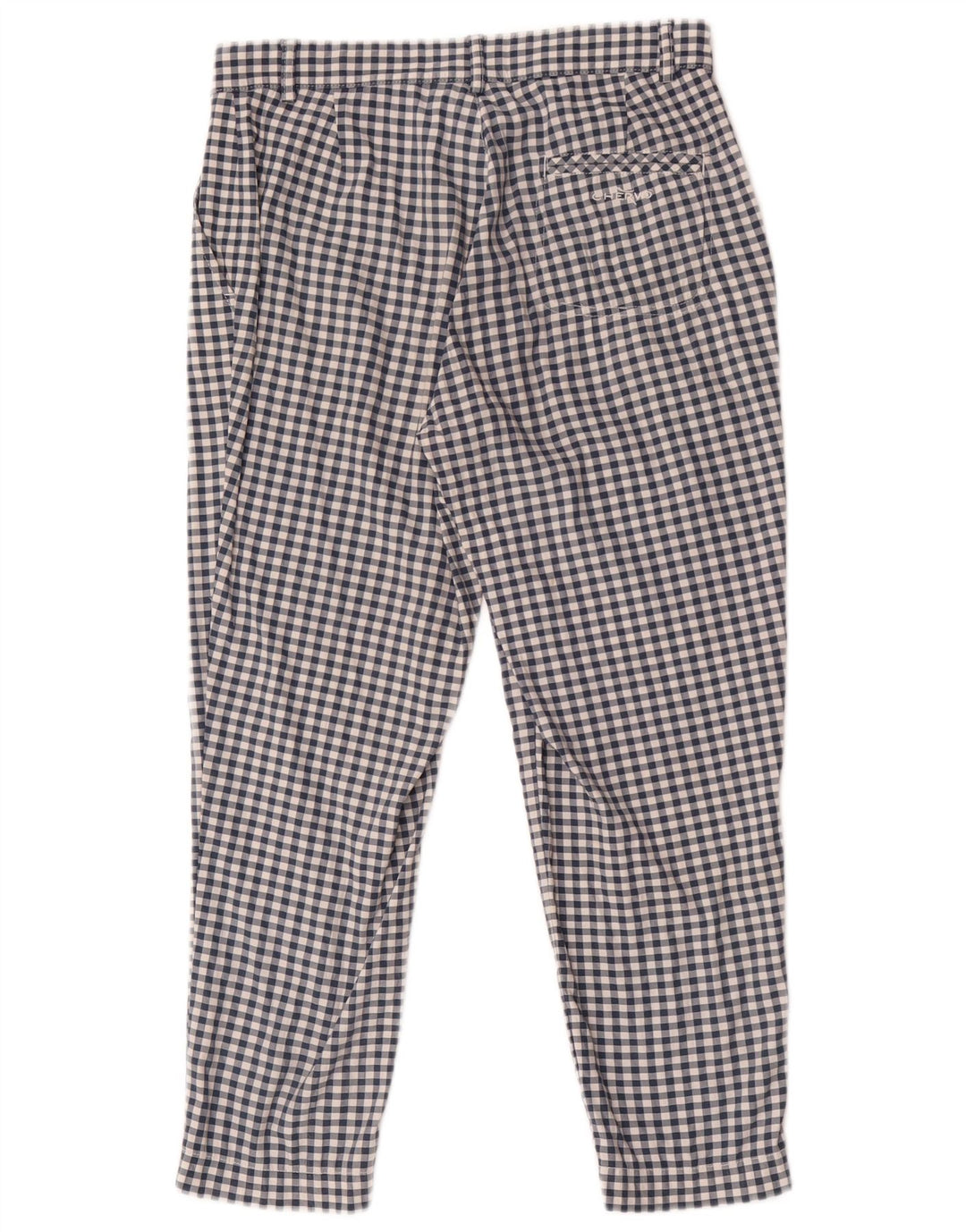 Chervo Womens Slim Chino Trousers IT 42 Medium W28 L23 Blue Gingham