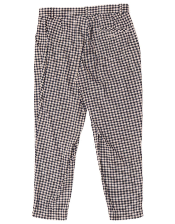 Chervo Womens Slim Chino Trousers IT 42 Medium W28 L23 Blue Gingham