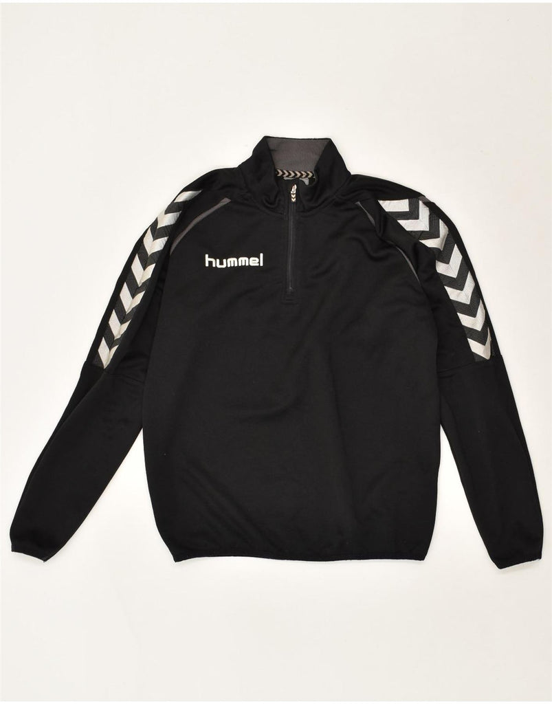 HUMMEL Boys Graphic Pullover Tracksuit Top 14-15 Years Black Polyester | Vintage Hummel | Thrift | Second-Hand Hummel | Used Clothing | Messina Hembry 