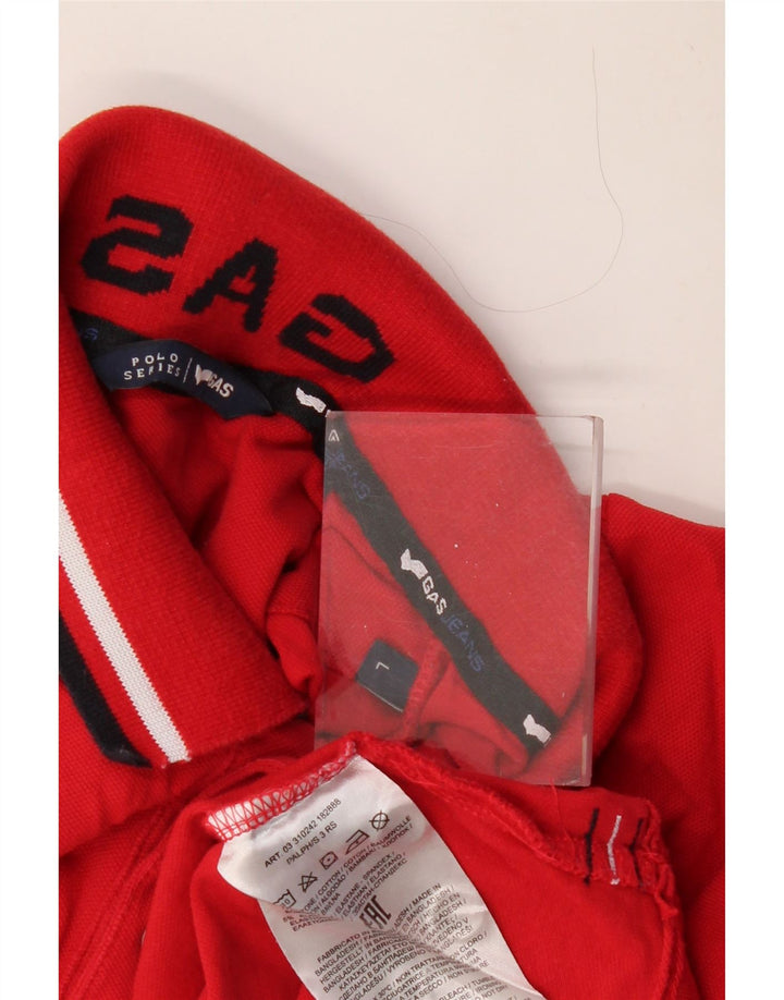 GAS Boys Polo Shirt 15-16 Years Large Red Cotton