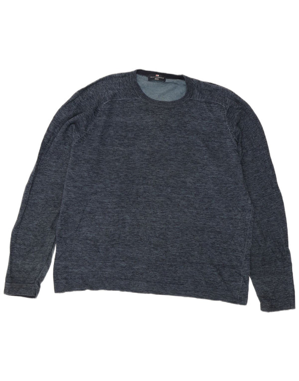 Marks & Spencer Mens Blue Harbour Crew Neck Jumper Sweater Large Navy Blue