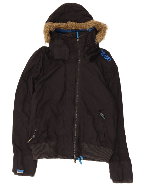 Superdry Mens The Windbomber Hooded Windbreaker Jacket UK 40 Large Black