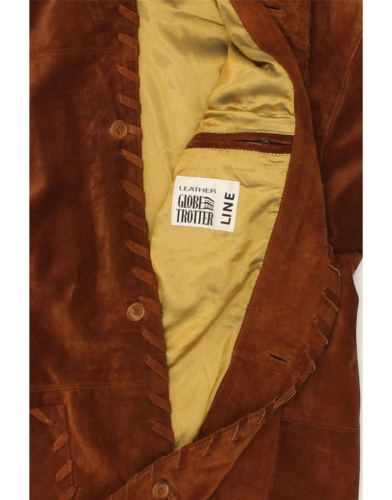 GLOBE TROTTER Mens Leather Coat IT 54 2XL Brown Leather Vintage Globe Trotter and Second-Hand Globe Trotter from Messina Hembry 