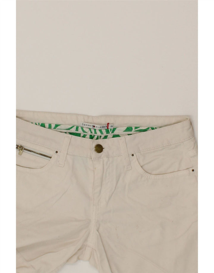TOMMY HILFIGER Womens Denim Shorts W28 Medium White Cotton Vintage Tommy Hilfiger and Second-Hand Tommy Hilfiger from Messina Hembry 