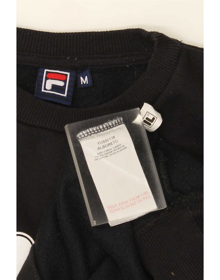 Fila Mens Graphic Sweatshirt Jumper Medium Black Polyester