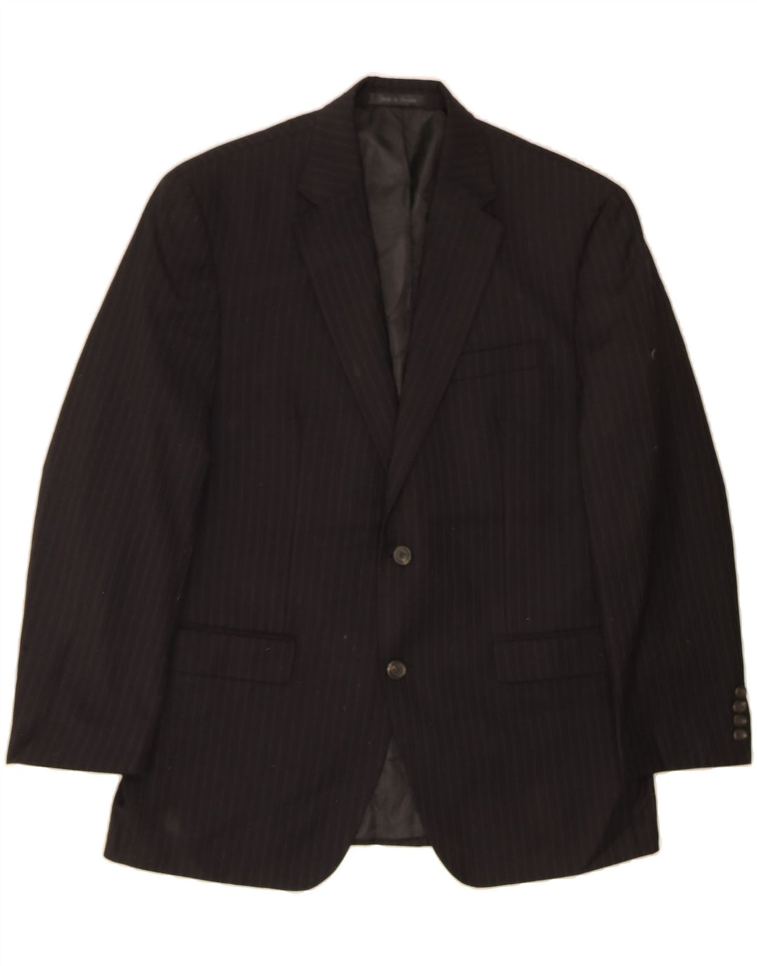 CHAPS Mens 2 Button Blazer Jacket UK 40 Large Black Striped Wool Vintage Chaps and Second-Hand Chaps from Messina Hembry 