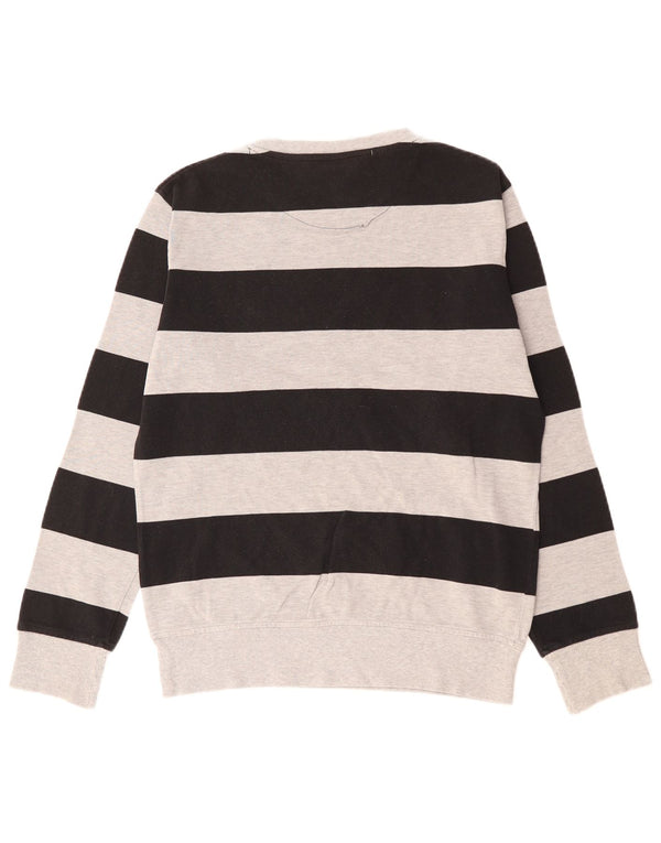 SERGIO TACCHINI Mens Sweatshirt Jumper Small Grey Striped Cotton