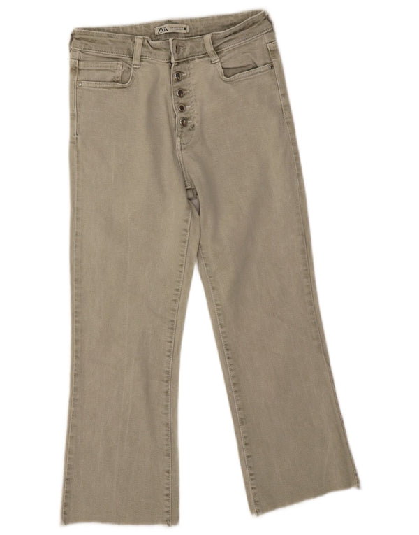 Zara Womens Straight Jeans EU 38 Small W28 L25 Green Cotton