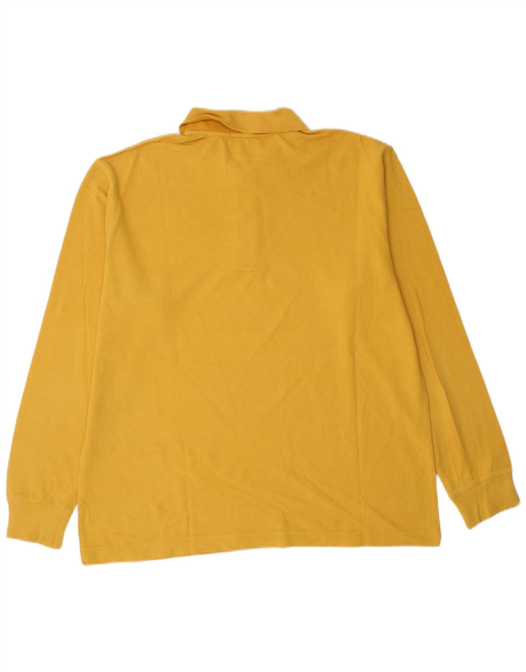 Sergio Tacchini Mens Long Sleeve Polo Shirt IT 48 Medium Yellow Cotton