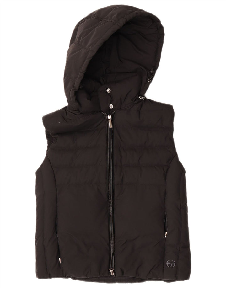 Sergio Tacchini Womens Hooded Padded Gilet IT 44 Medium Black